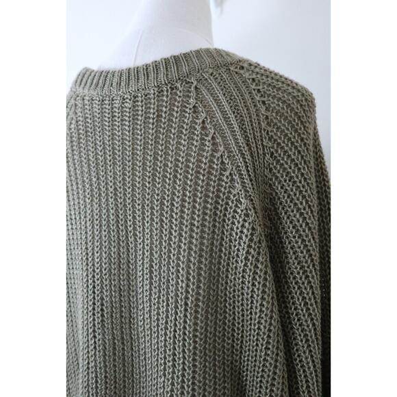 Apiece Apart Size XL Tara Linen Knit Sweater Raglan Sleeve Pullover Green - Picture 8 of 12